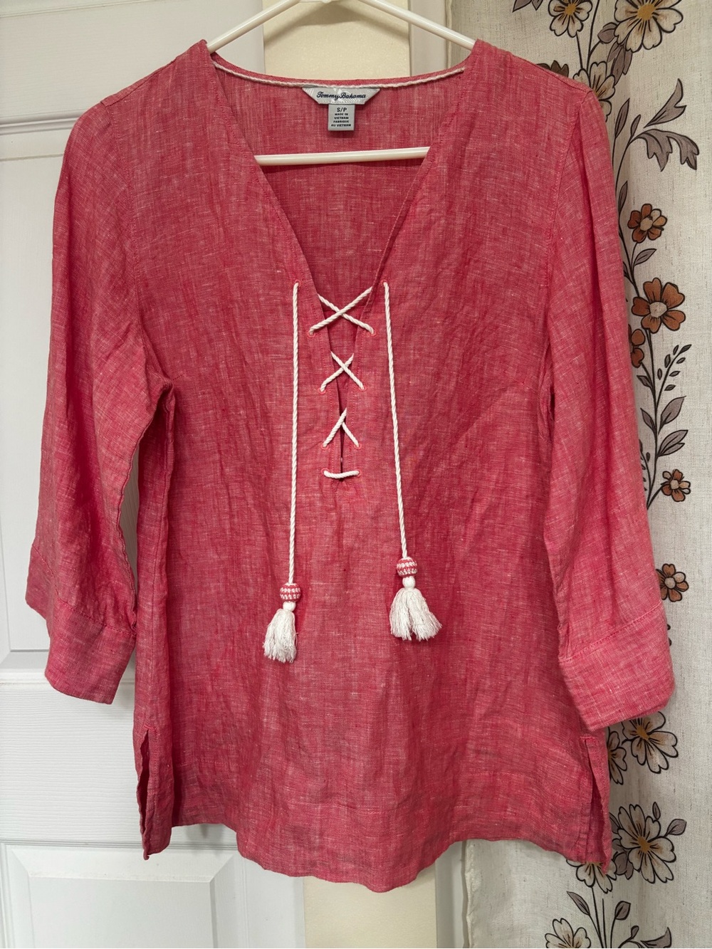 Tommy Bahama Women's Coastalina 3/4 Sleeve Tunic 100% Linen Size Small